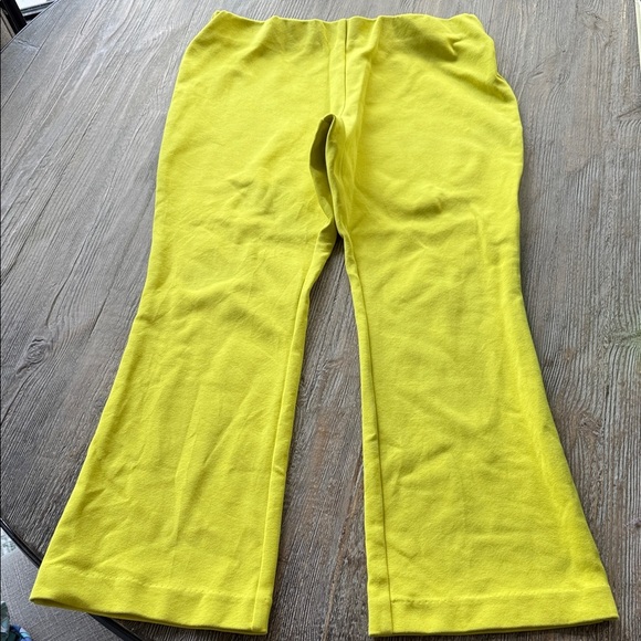 Ann Mashburn YELLOW Faye Crop Flares Bright  Yellow Pants Large - Picture 1 of 8